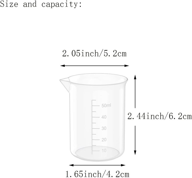 Goiio 17 Oz Transparent Lab Measuring Cup, 500ml Plastic Beaker Cups, for Science Experiment, Liquid Measuring, 12 Pcs - Image 2